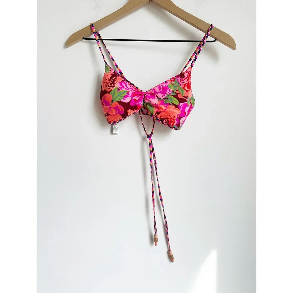 Maaji Girls S Reversible Swimsuit Pink Floral Geometric